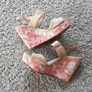 Vince Camuto Leather Patterned Wedges 9.5